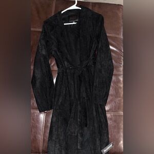 NEW! BlankNYC Black Suede Trench Coat- Large